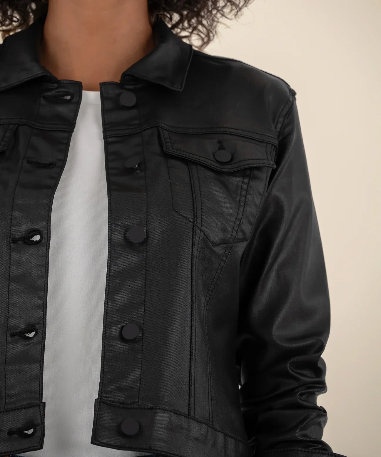 KUT Julia Coated Denim Jacket