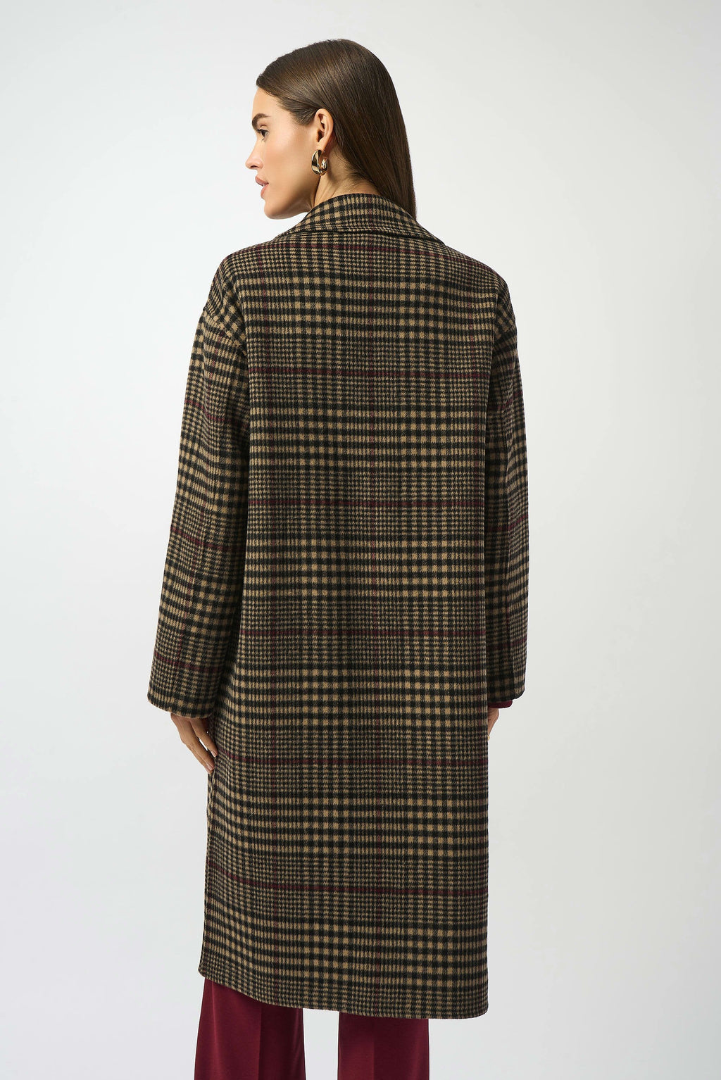 Wool Blend Plaid Coat