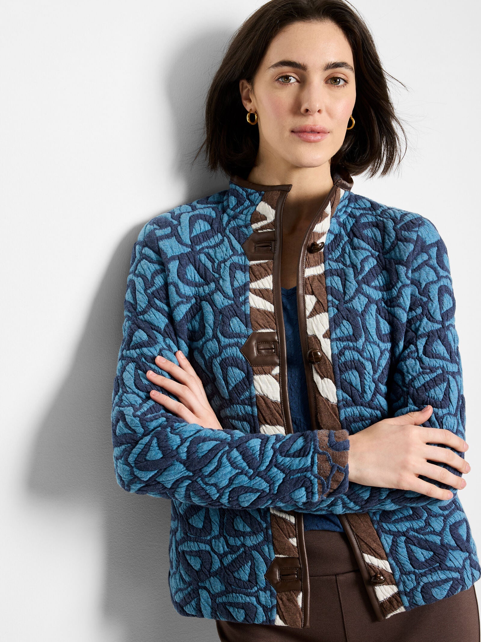 Nic+Zoe Quilted Faux Leather Jacket
