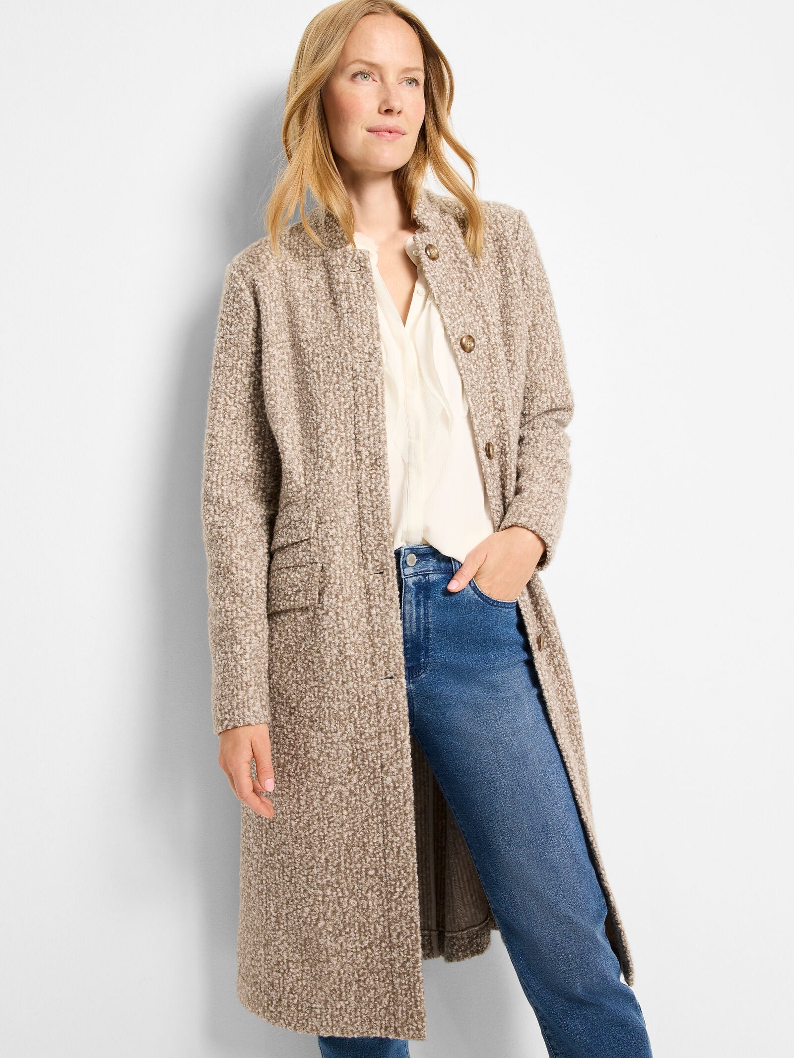 Sherpa Tweed Knit Topcoat