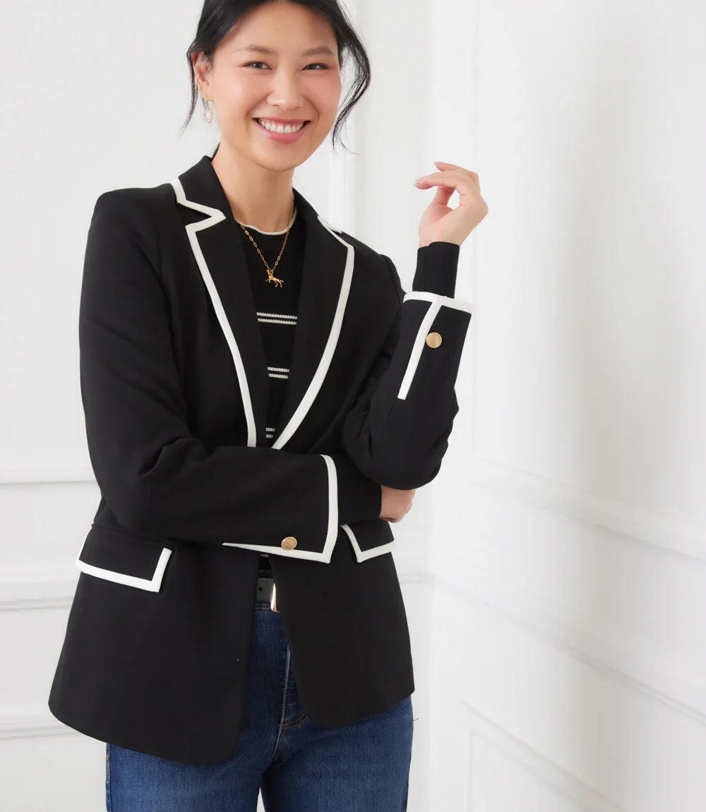 Karen Kane Contrast Knit Jacket