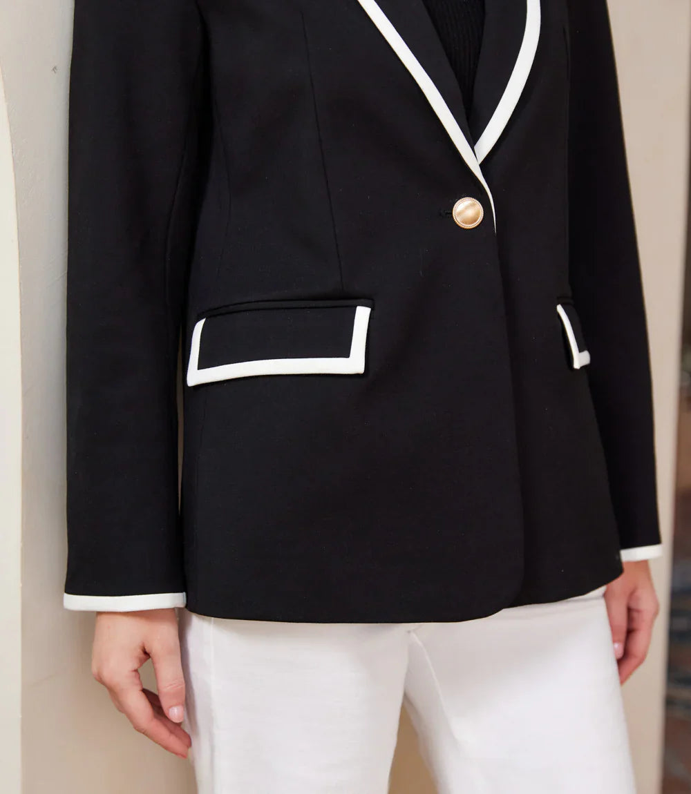 Karen Kane Contrast Knit Jacket